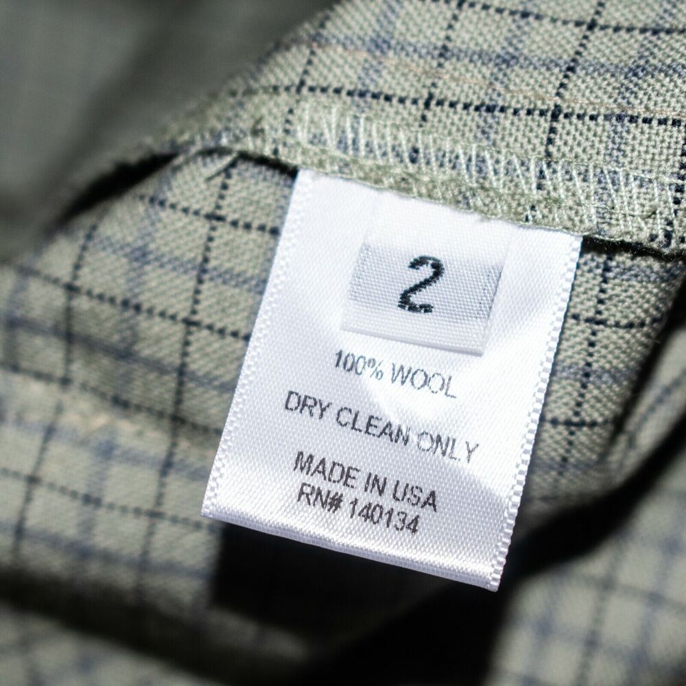 CARLEEN Poppy Pants Sage Wool Grid Check Women's Size 2 - Picture 7 of 10